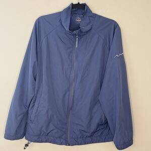 Cabelas Womens Windbreaker Size L Cornflower Blue Pockets Lightweight